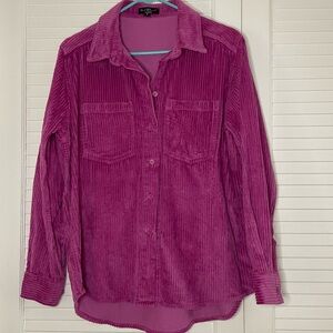 Velvet Heart Magenta Corduroy Button-Down Top, Women’s Size M